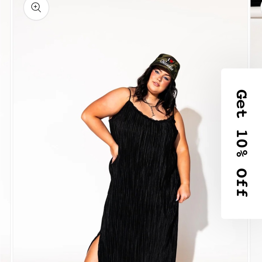 Dressed in LALA Money Honey Plisse Slip Dress in Black